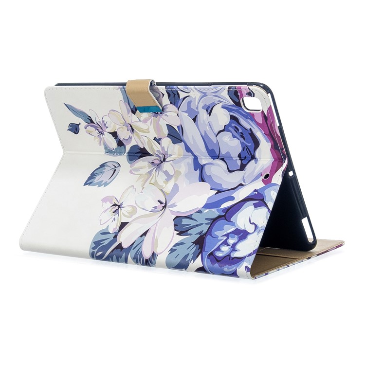 Printing PU Leather Wallet Tablet Cover for iPad Air (2013)/Air 2/Pro 9.7 inch (2016)/9.7-inch (2017)/9.7-inch (2018) - Blue Flower-4