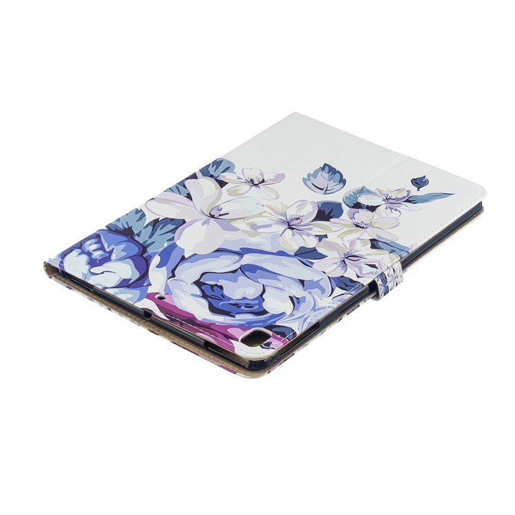 Printing PU Leather Wallet Tablet Cover for iPad Air (2013)/Air 2/Pro 9.7 inch (2016)/9.7-inch (2017)/9.7-inch (2018) - Blue Flower-7