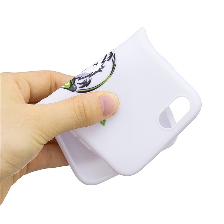Pattern Printing Soft TPU Phone Case with Silicone Strap for iPhone SE 2nd Gen (2020)/7/8 4.7-inch - White/Panda-5
