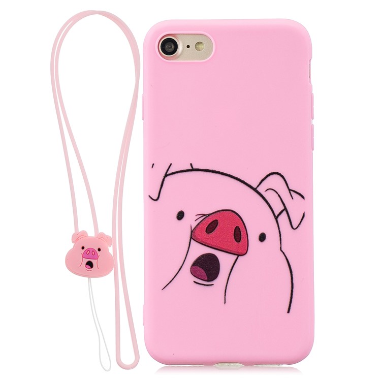 Cassa Del Telefono TPU Stampa Modello Con La Cinghia Del Silicone Per Iphone 7/8 - Rosa-1
