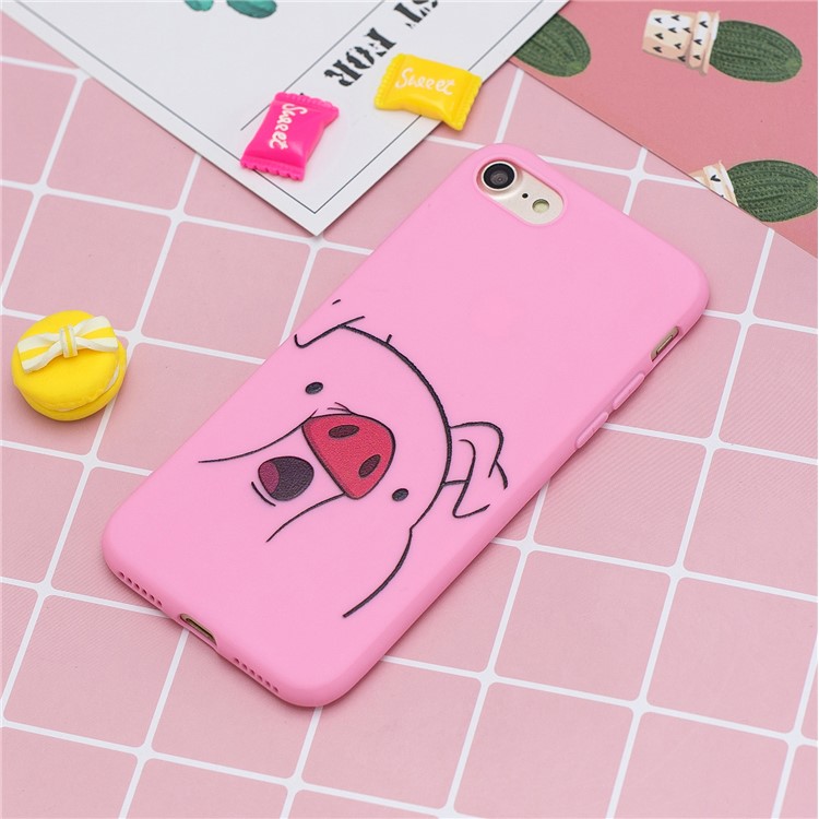 Cassa Del Telefono TPU Stampa Modello Con La Cinghia Del Silicone Per Iphone 7/8 - Rosa-6