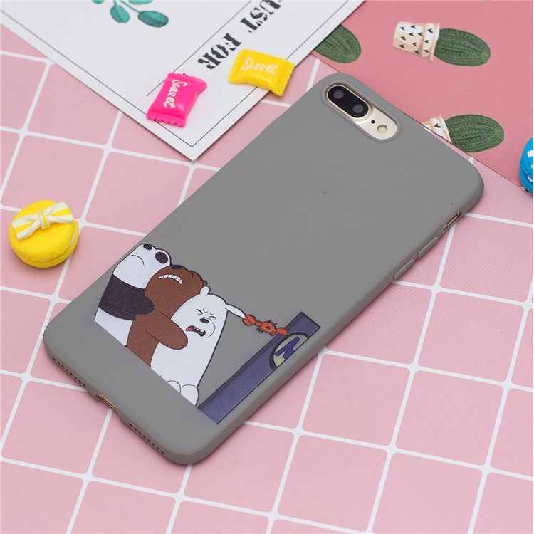 Pattern Printing Soft TPU Phone Cover with Silicone Strap for Apple iPhone 7 Plus/8 Plus - Grey-6