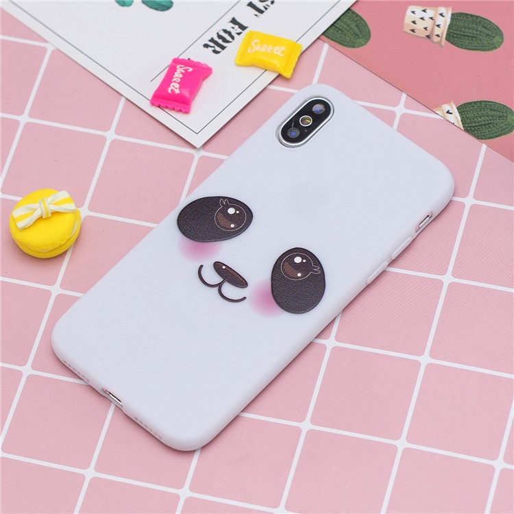 Pattern Printing TPU Phone Case with Silicone Strap for Apple iPhone X/XS - White/Eyes-6