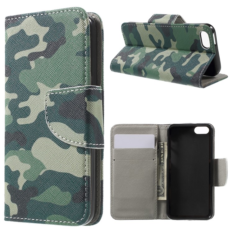 Portemonnaie Stand Ledertasche Für IPhone Se / 5s / 5 - Tarnmuster-1