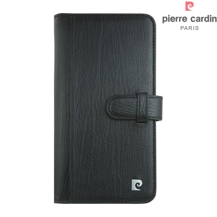 PIERRE CARDIN Genuine Leather Phone Cover with 10 Card Slots for Apple iPhone 11 Pro 5.8 inch - Black-2