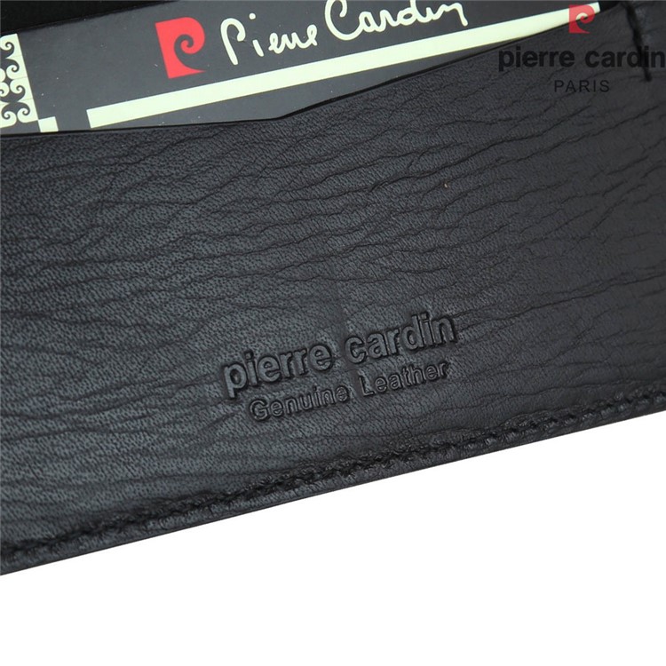 PIERRE CARDIN Genuine Leather Phone Cover with 10 Card Slots for Apple iPhone 11 Pro 5.8 inch - Black-7