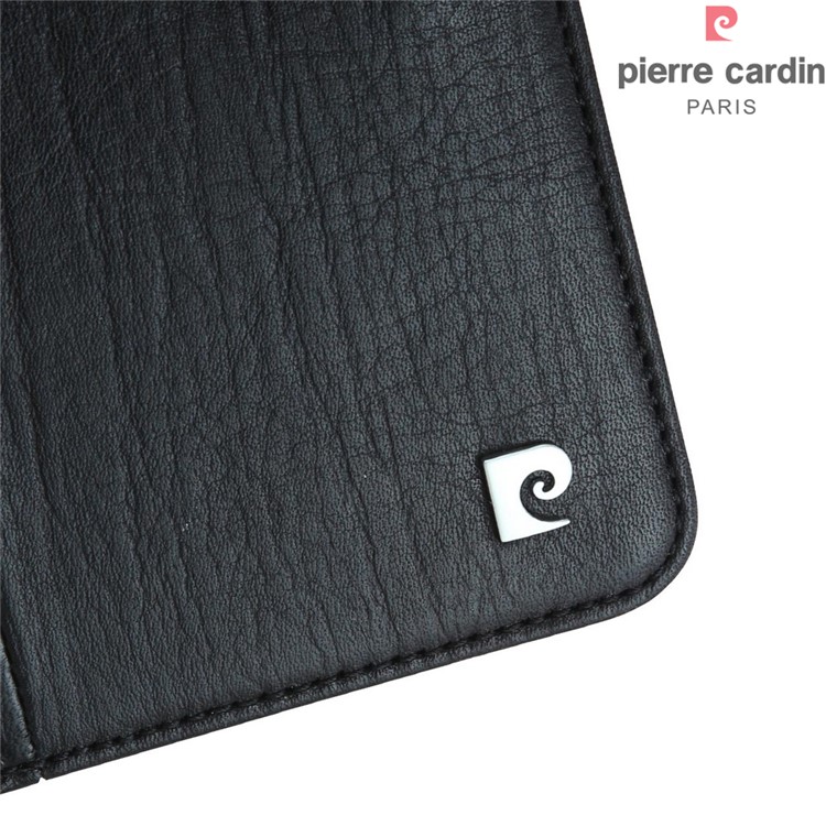 PIERRE CARDIN Genuine Leather Phone Case with 10 Card Slots for Apple iPhone 11 6.1 inch - Black-3