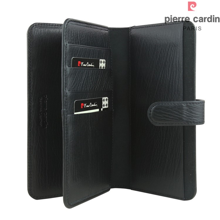 PIERRE CARDIN Genuine Leather Phone Cover with Many Card Slots for Apple iPhone 11 Pro Max 6.5 inch - Black-5