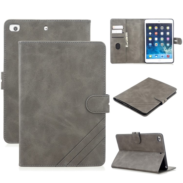 Auto Wake Sleep Stand Smart Leather Tablet Cover Casing for Apple iPad mini 1/2/3/4/(2019) 7.9 inch - Grey-1
