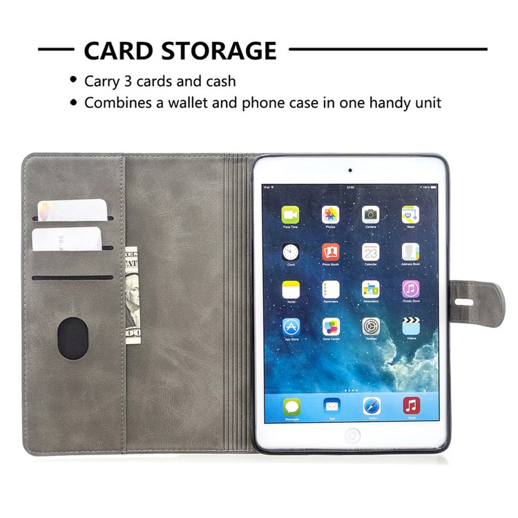 Auto Wake Sleep Stand Smart Leather Tablet Cover Casing for Apple iPad mini 1/2/3/4/(2019) 7.9 inch - Grey-10