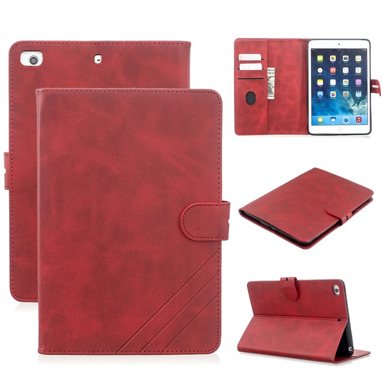 Auto Wake Sleep Stand Smart Leather Tablet Cover Casing for Apple iPad mini 1/2/3/4/(2019) 7.9 inch - Red-1