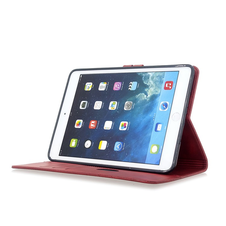 Auto Wake Sleep Stand Smart Leather Tablet Cover Casing for Apple iPad mini 1/2/3/4/(2019) 7.9 inch - Red-5
