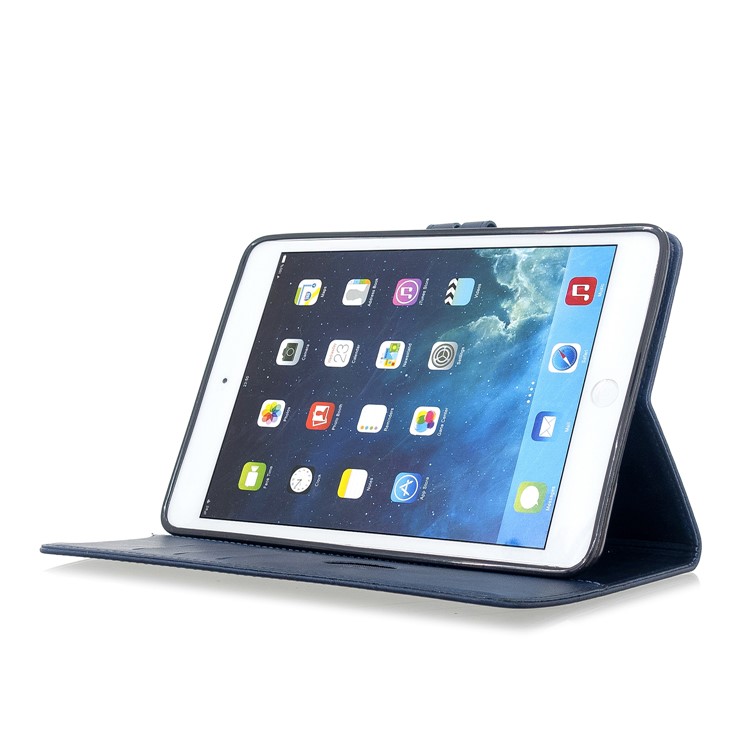 Auto Wake Sleep Stand Smart Leather Tablet Cover Casing for Apple iPad mini 1/2/3/4/(2019) 7.9 inch - Blue-6