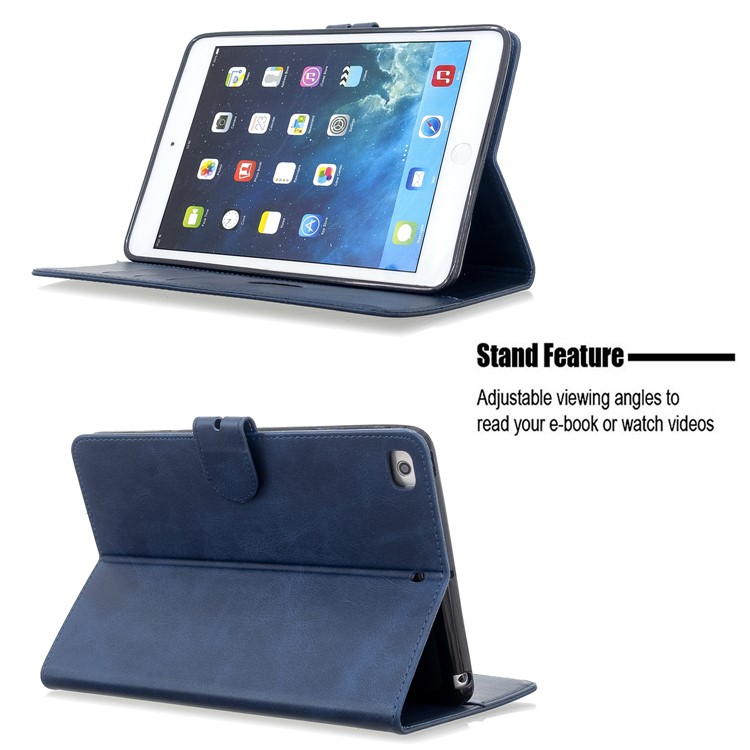 Auto Wake Sleep Stand Smart Leather Tablet Cover Casing for Apple iPad mini 1/2/3/4/(2019) 7.9 inch - Blue-10