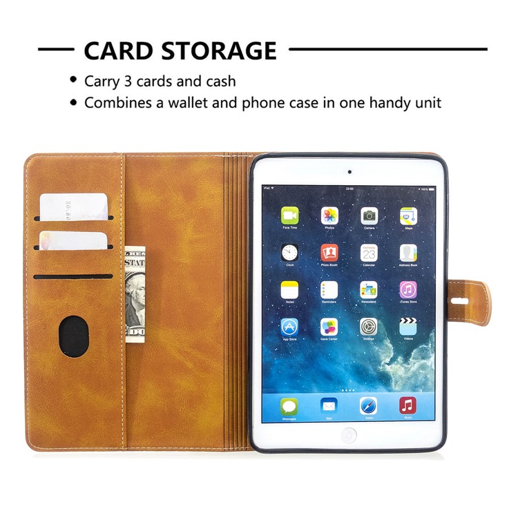 Auto Wake Sleep Stand Smart Leather Tablet Cover Casing for Apple iPad mini 1/2/3/4/(2019) 7.9 inch - Yellow-10