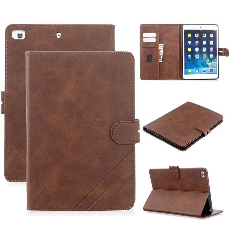 Auto Wake Sleep Stand Smart Leather Tablet Cover Casing for Apple iPad mini 1/2/3/4/(2019) 7.9 inch - Brown-1