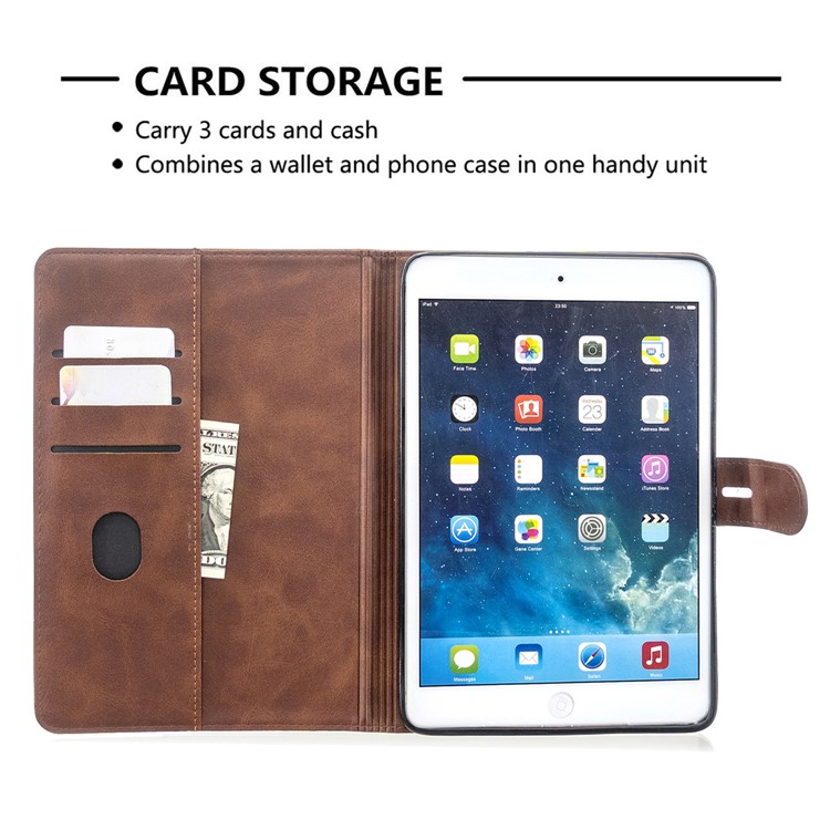 Auto Wake Sleep Stand Smart Leather Tablet Cover Casing for Apple iPad mini 1/2/3/4/(2019) 7.9 inch - Brown-10