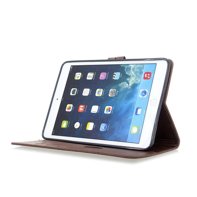 Auto Wake Sleep Stand Smart Leather Tablet Cover Casing for Apple iPad mini 1/2/3/4/(2019) 7.9 inch - Brown-5