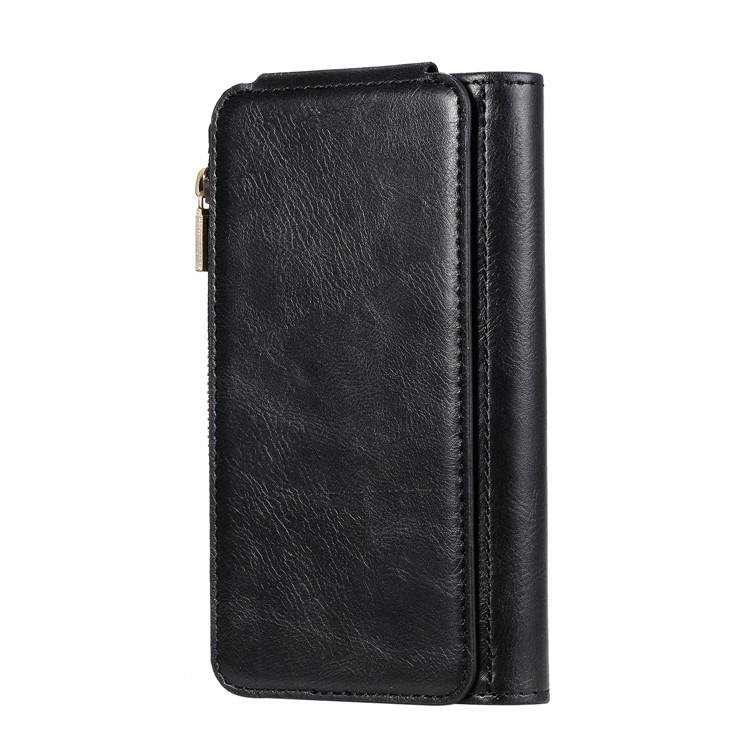 Multi-functional Retro Leather Wallet Case for iPhone XS/X 5.8 inch - Black-11