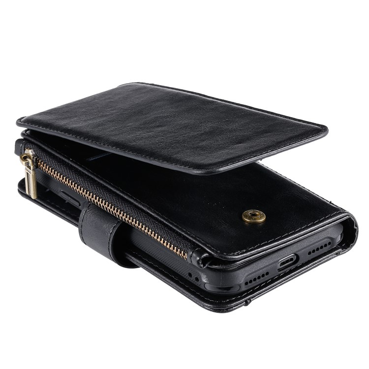 Multi-functional Retro Leather Wallet Case for iPhone XS/X 5.8 inch - Black-29