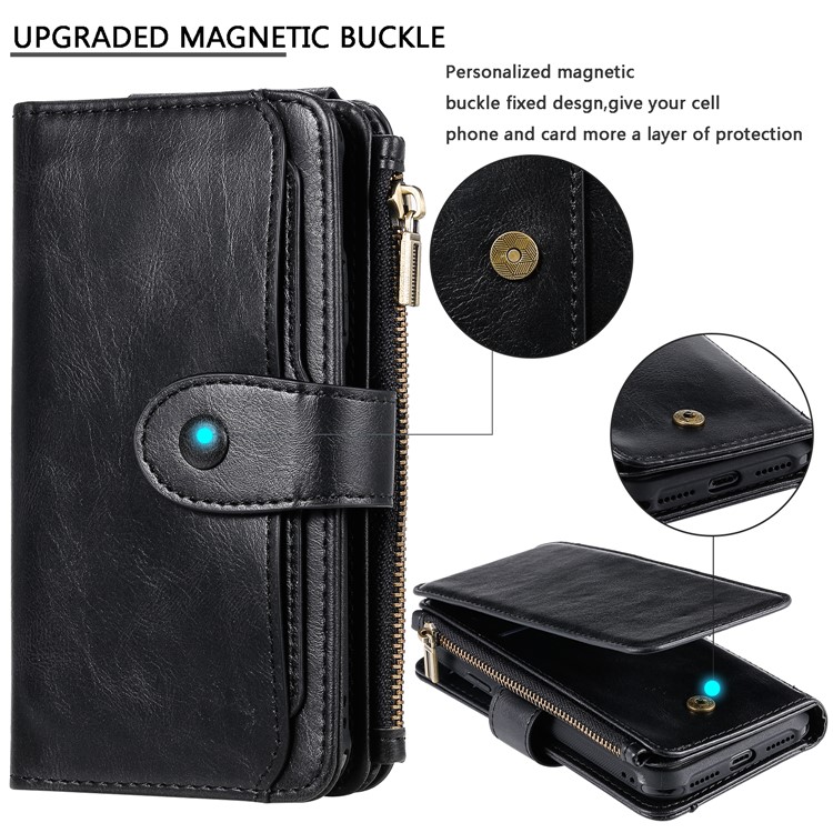 Multi-functional Retro Leather Wallet Case for iPhone XS/X 5.8 inch - Black-6