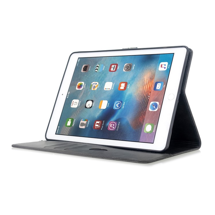 Auto Wake Sleep Leather Stand Tablet Cover for Apple iPad 9.7-inch (2018)/(2017) / iPad Pro 9.7 inch (2016)/ iPad Air/Air 2 - Black-5