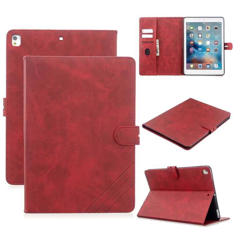 Auto Wake Sleep Leather Stand Tablet Cover for Apple iPad 9.7-inch (2018)/(2017) / iPad Pro 9.7 inch (2016)/ iPad Air/Air 2 - Red-1
