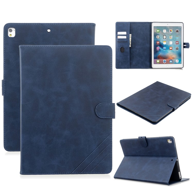 Auto Wake Sleep Leather Stand Tablet Cover for Apple iPad 9.7-inch (2018)/(2017) / iPad Pro 9.7 inch (2016)/ iPad Air/Air 2 - Blue-1