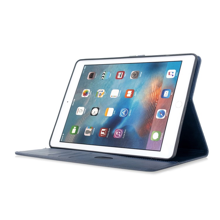 Auto Wake Sleep Leather Stand Tablet Cover for Apple iPad 9.7-inch (2018)/(2017) / iPad Pro 9.7 inch (2016)/ iPad Air/Air 2 - Blue-5