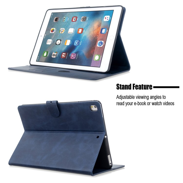 Auto Wake Sleep Leather Stand Tablet Cover for Apple iPad 9.7-inch (2018)/(2017) / iPad Pro 9.7 inch (2016)/ iPad Air/Air 2 - Blue-9