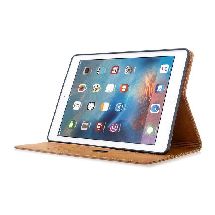 Auto Wake Sleep Leather Stand Tablet Cover for Apple iPad 9.7-inch (2018)/(2017) / iPad Pro 9.7 inch (2016)/ iPad Air/Air 2 - Yellow-5