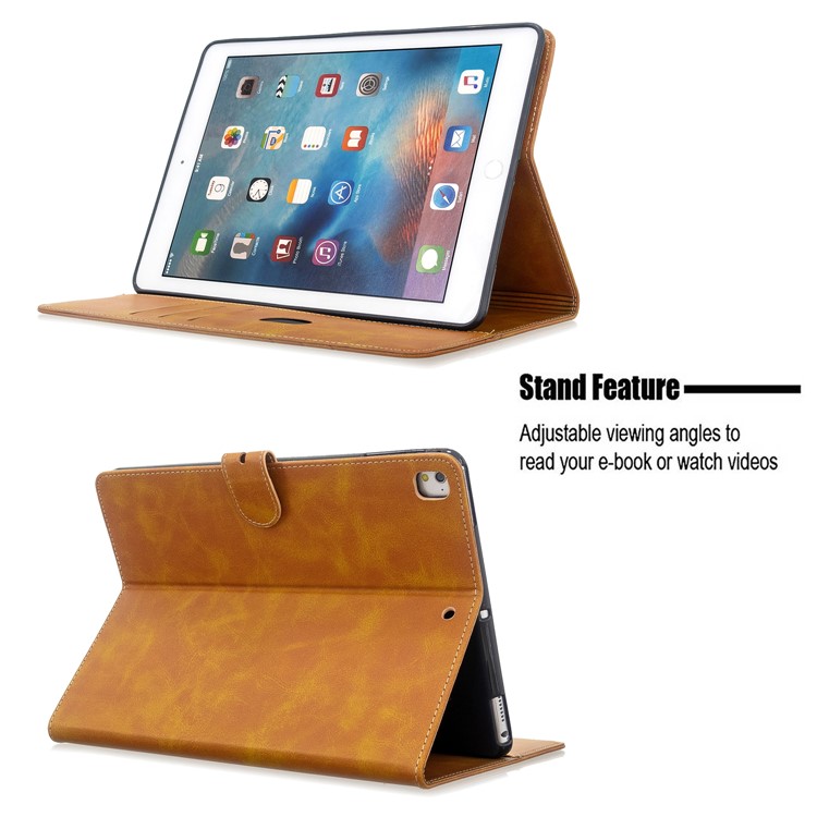 Auto Wake Sleep Leather Stand Tablet Cover for Apple iPad 9.7-inch (2018)/(2017) / iPad Pro 9.7 inch (2016)/ iPad Air/Air 2 - Yellow-9