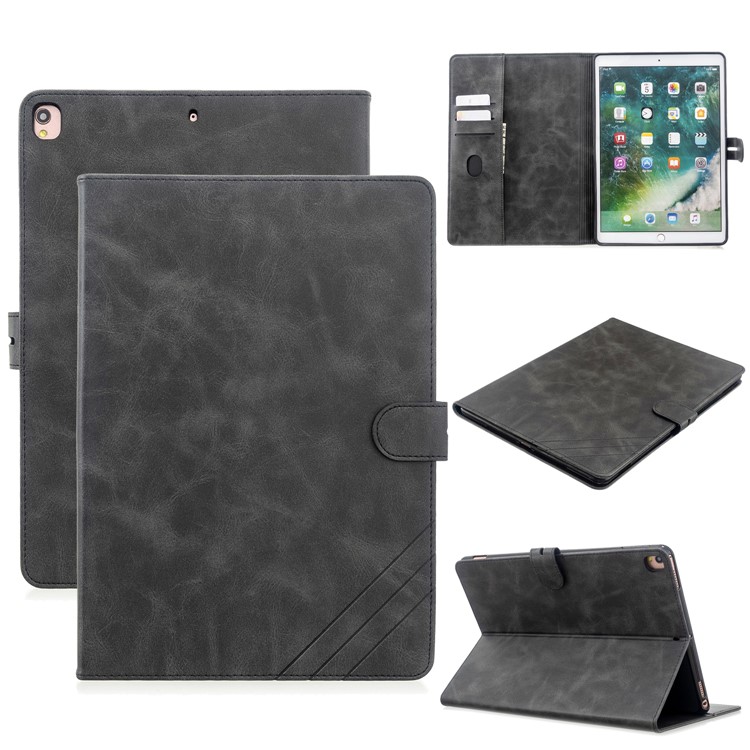El Caso De Cuero Del Sueño De La Tableta Soporte Estela De Auto Para Ipad 10.2 (2019) / Ipad Aire 10.5 Pulgadas (2019) / Ipad Pro De 10,5 Pulgadas (2017) - Negro-1