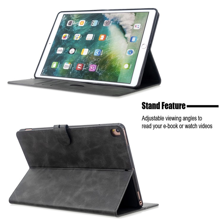 El Caso De Cuero Del Sueño De La Tableta Soporte Estela De Auto Para Ipad 10.2 (2019) / Ipad Aire 10.5 Pulgadas (2019) / Ipad Pro De 10,5 Pulgadas (2017) - Negro-9