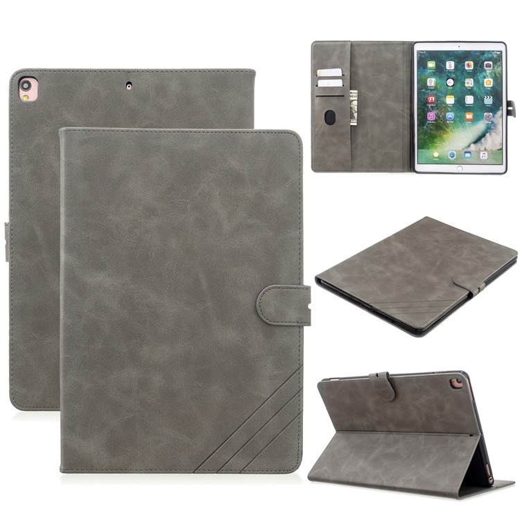 Auto Wake Sleep Leather Stand Tablet Case for iPad 10.2 (2019)/iPad Air 10.5 inch (2019)/iPad Pro 10.5-inch (2017) - Grey-1