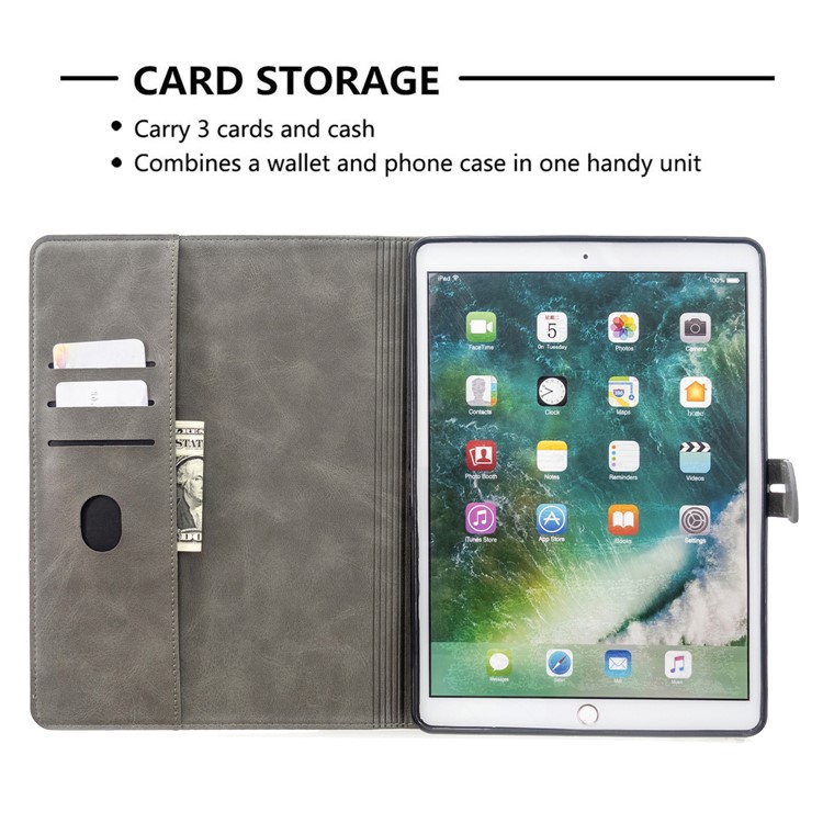 Auto Wake Sleep Leather Stand Tablet Case for iPad 10.2 (2019)/iPad Air 10.5 inch (2019)/iPad Pro 10.5-inch (2017) - Grey-10