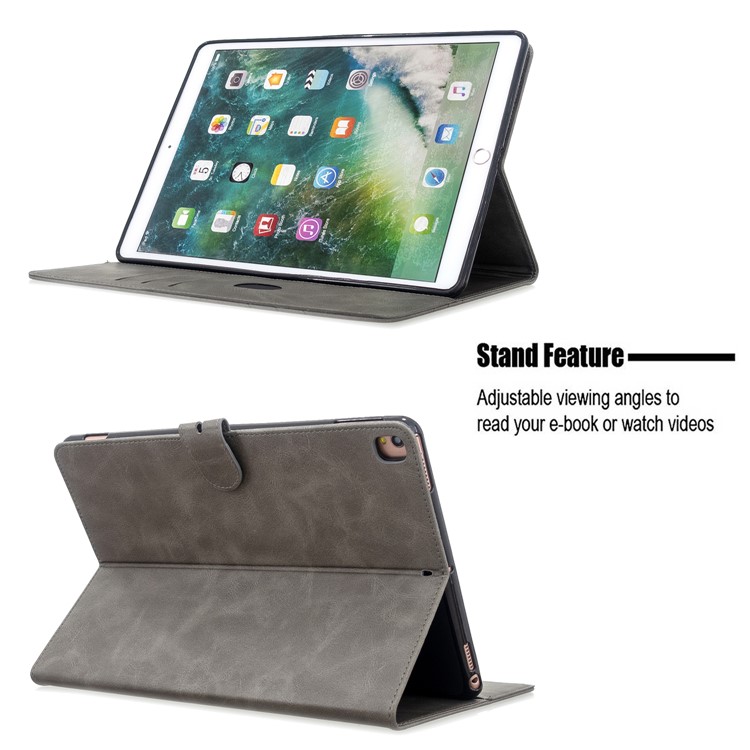 Auto Wake Sleep Leather Stand Tablet Case for iPad 10.2 (2019)/iPad Air 10.5 inch (2019)/iPad Pro 10.5-inch (2017) - Grey-9