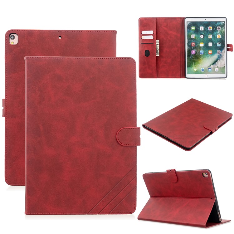 Auto Wake Sleep Leather Stand Tablet Case for iPad 10.2 (2019)/iPad Air 10.5 inch (2019)/iPad Pro 10.5-inch (2017) - Red-1