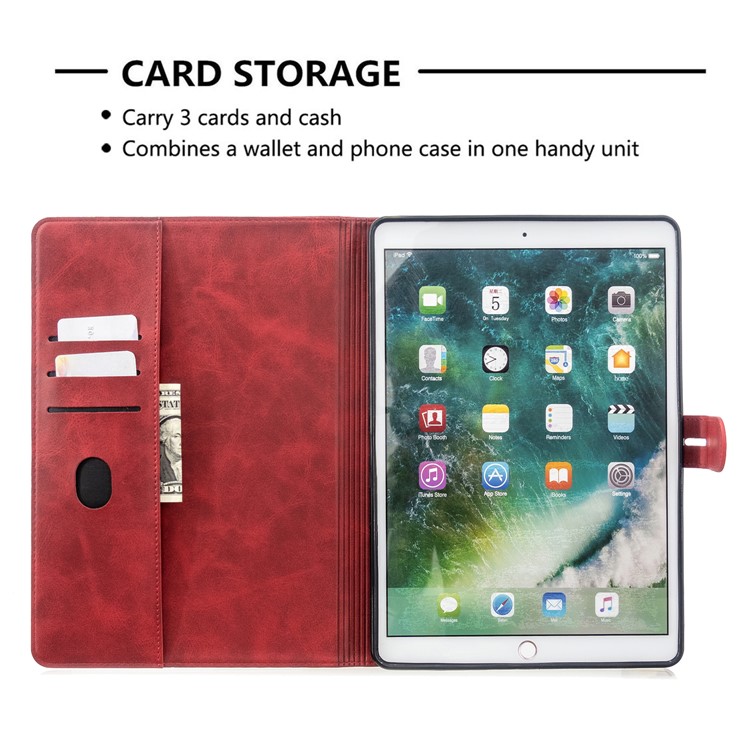 Auto Wake Sleep Leather Stand Tablet Case for iPad 10.2 (2019)/iPad Air 10.5 inch (2019)/iPad Pro 10.5-inch (2017) - Red-10