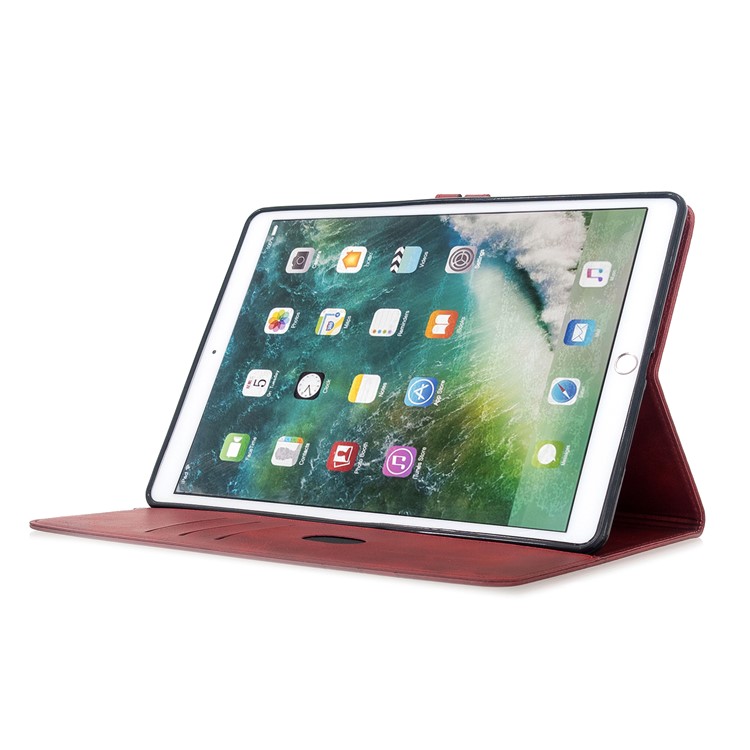 Auto Wake Sleep Leather Stand Tablet Case for iPad 10.2 (2019)/iPad Air 10.5 inch (2019)/iPad Pro 10.5-inch (2017) - Red-5
