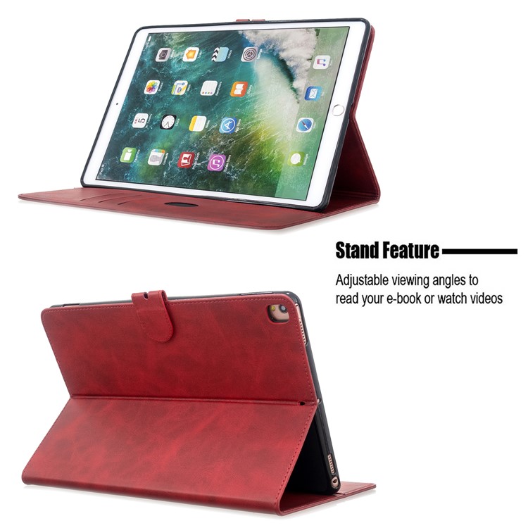 Auto Wake Sleep Leather Stand Tablet Case for iPad 10.2 (2019)/iPad Air 10.5 inch (2019)/iPad Pro 10.5-inch (2017) - Red-9