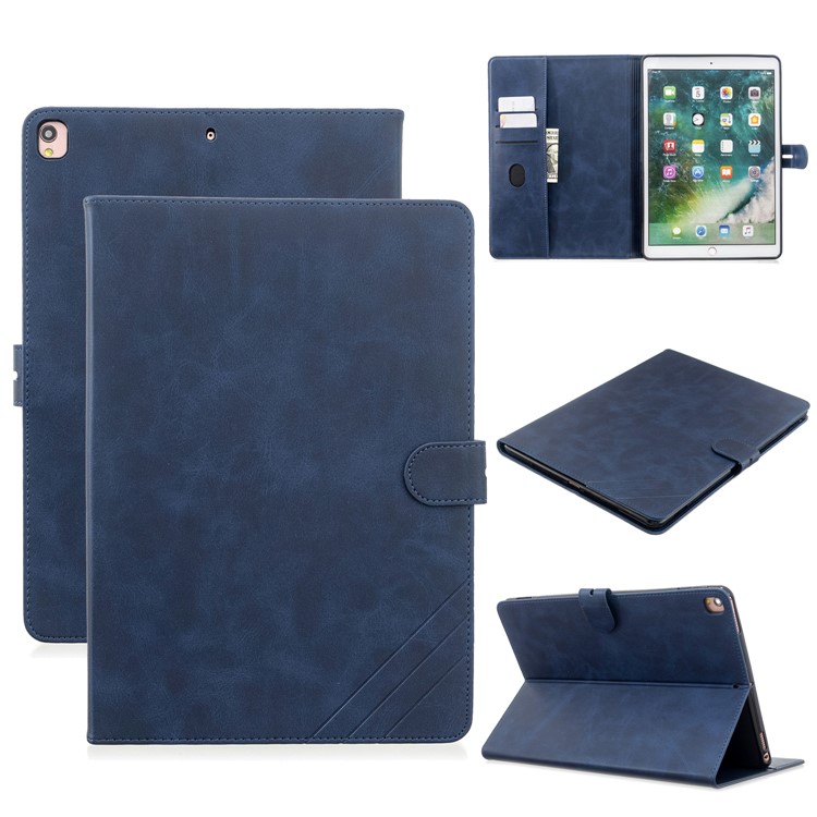 Auto Wake Sleep Leather Stand Tablet Case for iPad 10.2 (2019)/iPad Air 10.5 inch (2019)/iPad Pro 10.5-inch (2017) - Blue-1