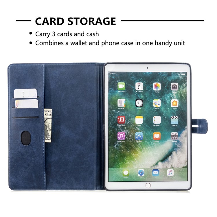 Auto Wake Sleep Leather Stand Tablet Case for iPad 10.2 (2019)/iPad Air 10.5 inch (2019)/iPad Pro 10.5-inch (2017) - Blue-10