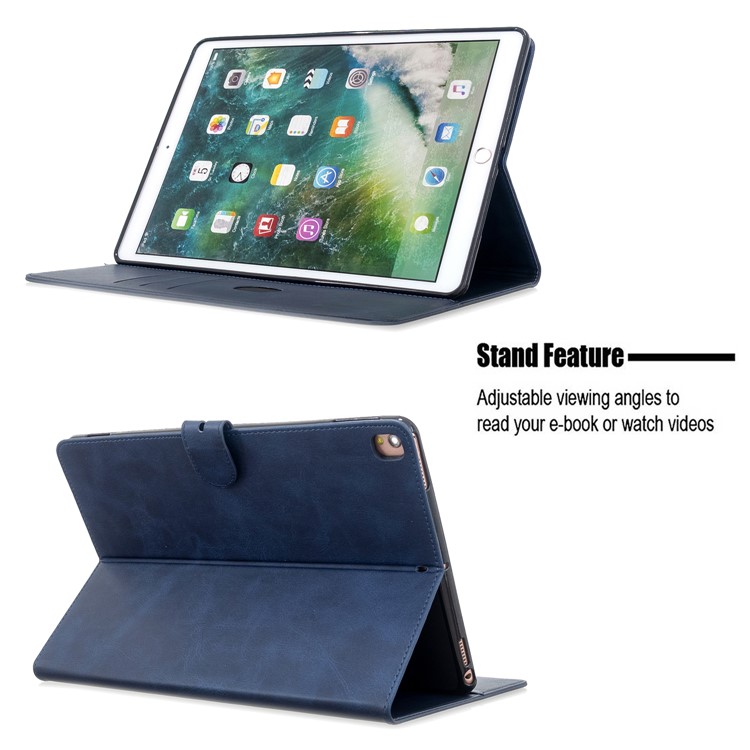 Auto Wake Sleep Leather Stand Tablet Case for iPad 10.2 (2019)/iPad Air 10.5 inch (2019)/iPad Pro 10.5-inch (2017) - Blue-9