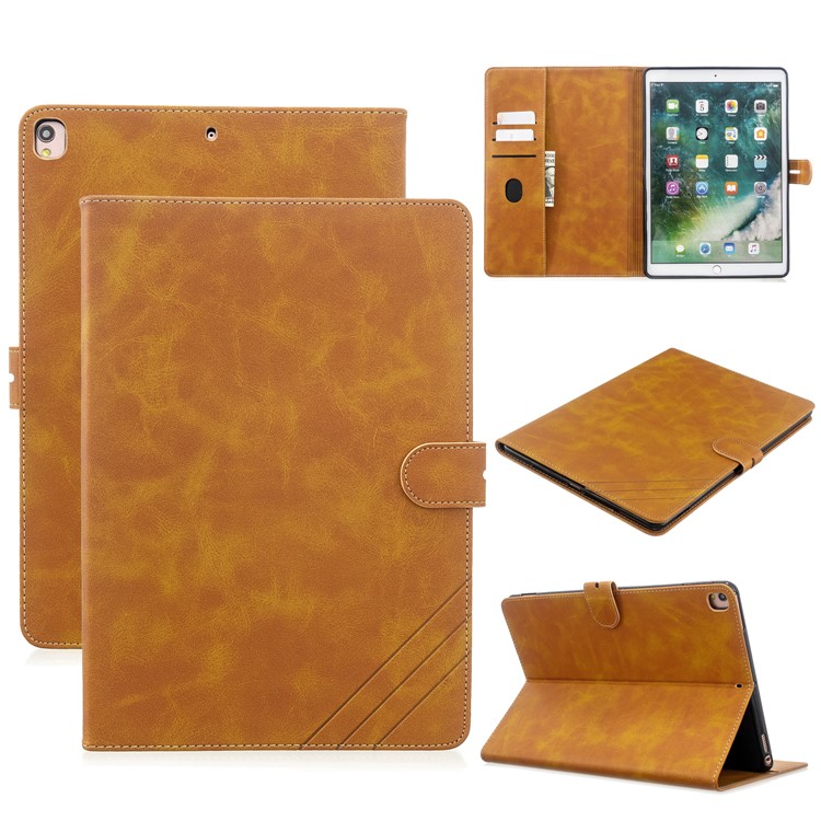 Auto Wake Sleep Leather Stand Tablet Case for iPad 10.2 (2019)/iPad Air 10.5 inch (2019)/iPad Pro 10.5-inch (2017) - Yellow-1