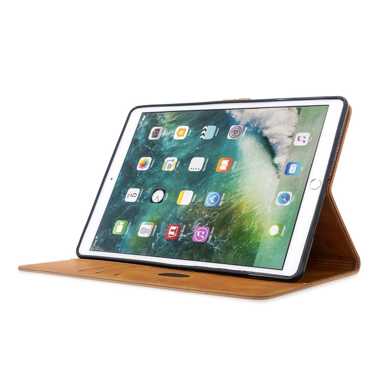 Auto Wake Sleep Leather Stand Tablet Case for iPad 10.2 (2019)/iPad Air 10.5 inch (2019)/iPad Pro 10.5-inch (2017) - Yellow-5