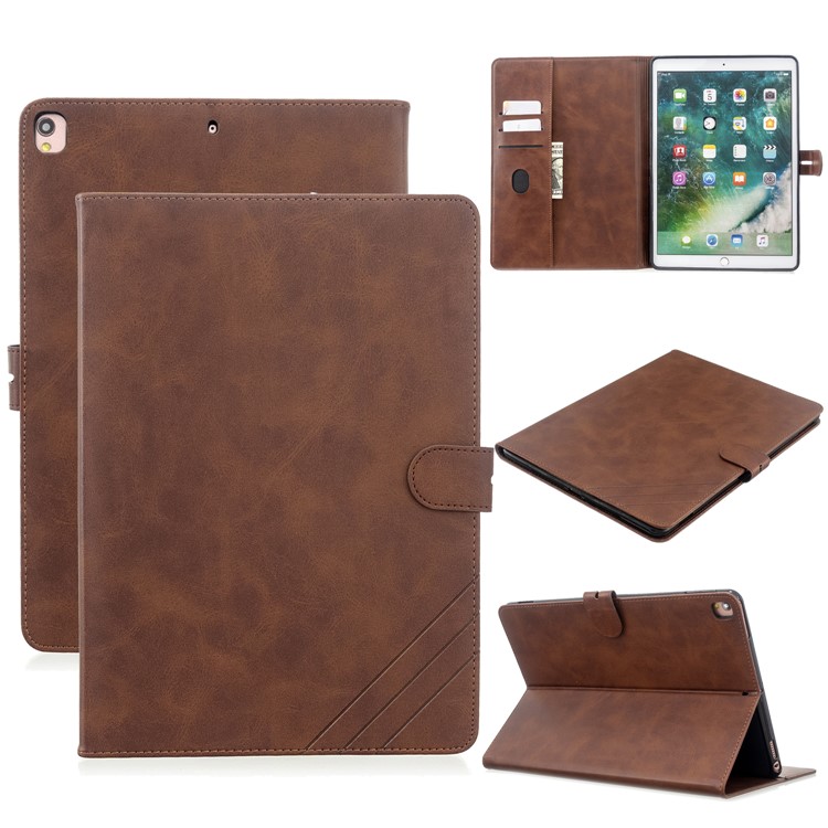 Auto Wake Sleep Leather Stand Tablet Case for iPad 10.2 (2019)/iPad Air 10.5 inch (2019)/iPad Pro 10.5-inch (2017) - Brown-1
