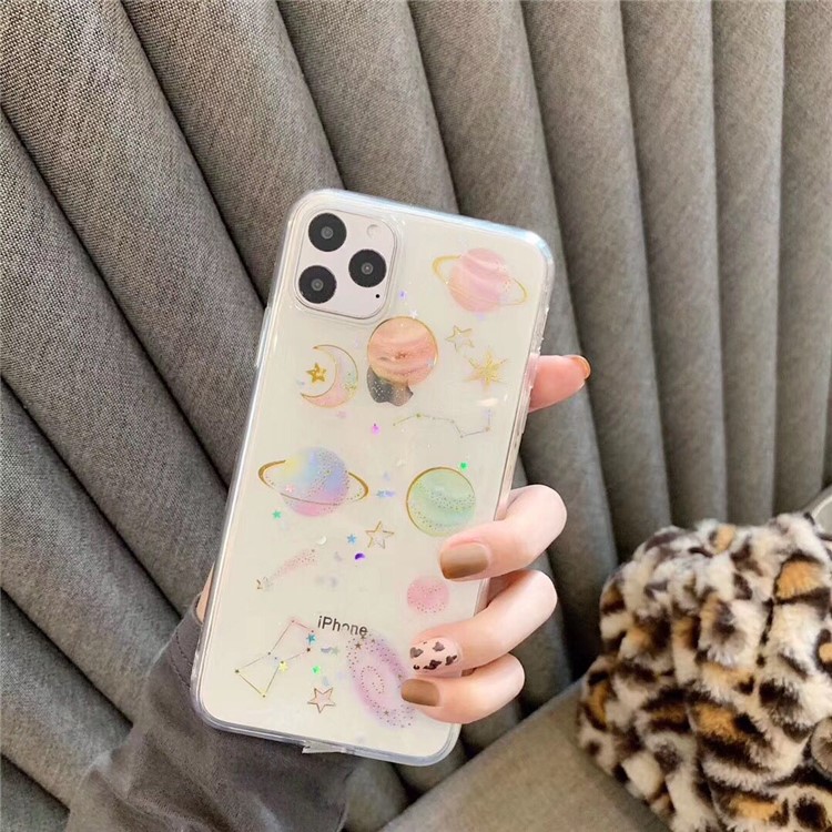 Planets Pattern Epoxy TPU Back Phone Case for iPhone 11 Pro 5.8 inch - Transparent-1