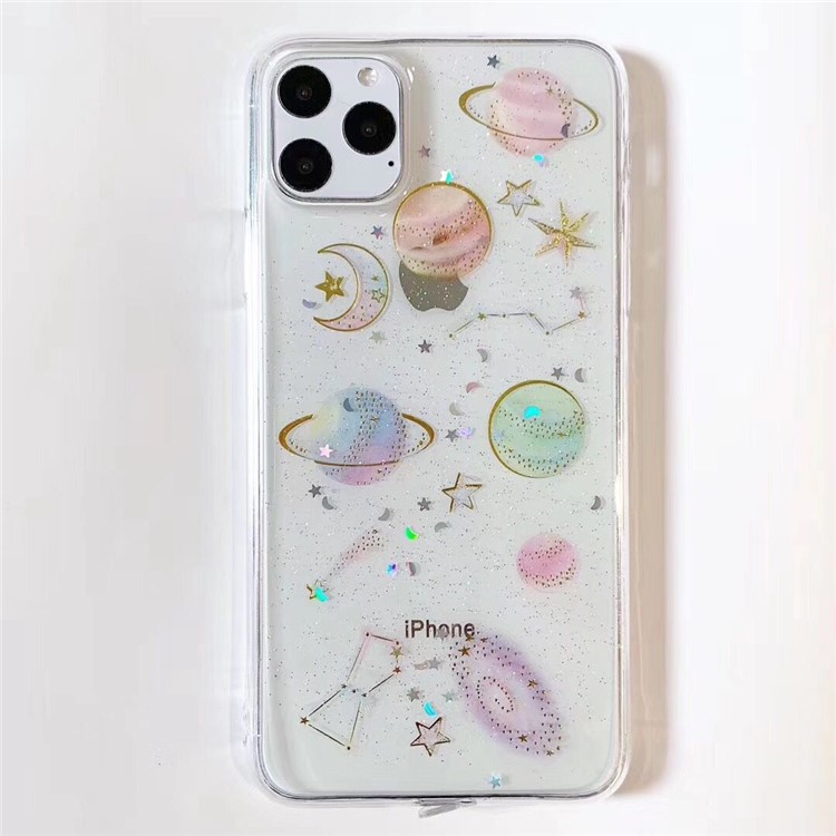 Planets Pattern Epoxy TPU Back Phone Case for iPhone 11 Pro 5.8 inch - Transparent-3