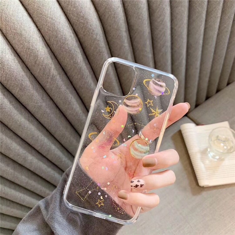 Planets Pattern Epoxy TPU Back Phone Case for iPhone 11 Pro 5.8 inch - Transparent-4